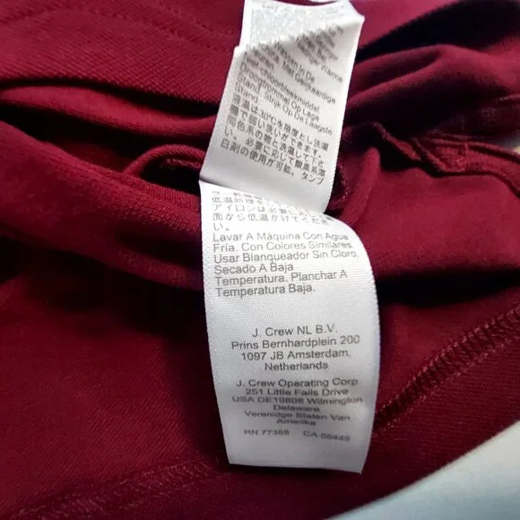 J.Crew Mens Flex Piqué Polo Shirt XL Burgundy Cotton Blend Made In Cambodia - Picture 11 of 12